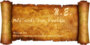 Mészáros Evetke névjegykártya